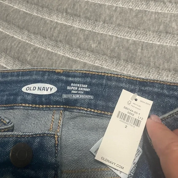 Old Navy, New with tags size 2 super skinny, Rock Star high rise jeans. - Picture 2 of 3